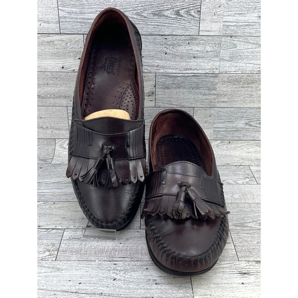 Bass Other - Bass Mens Loafers Tassel Dress Shoes Leather Upper Size 10 M Brown Brazil‎